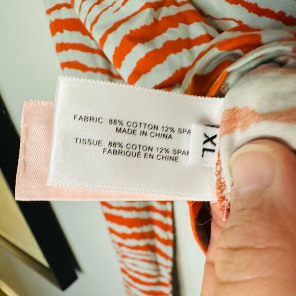 Proenza Schouler Women's White Orange Geometric Zebra Turtleneck Top Size XL - Picture 9 of 12